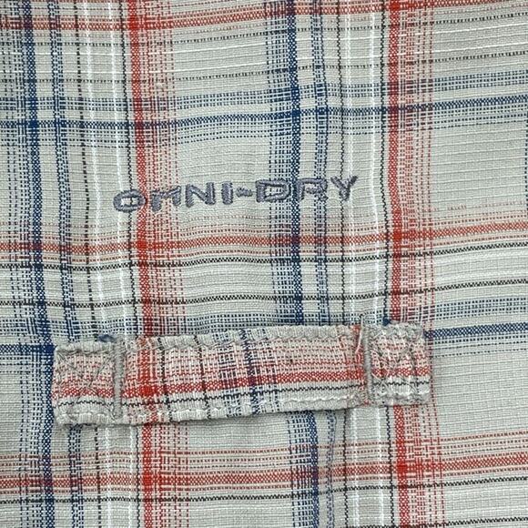 Columbia Shirt Mens Extra Large Tan Plaid Button Up Omni Dry Vented Outdoor - Picture 4 of 12